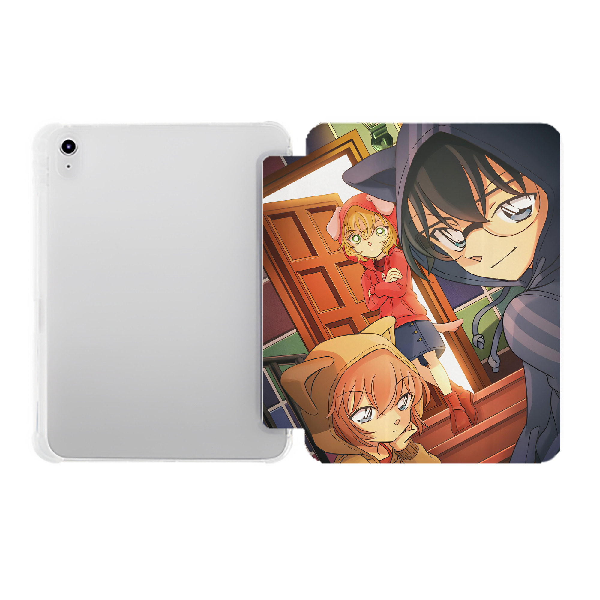 （画像用） 名探偵コナン Detective Conan IPad ケース ペン収納付き 三つ折りスタンド PUレザー×シリコン 対応機種9.5/10.5/10.9インチ